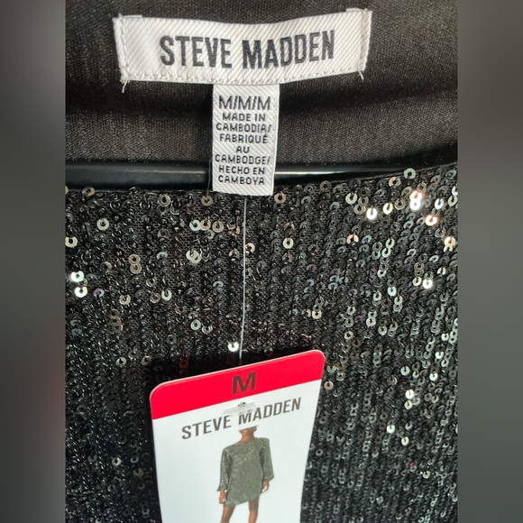 Steve Madden Black Sequin Shift Dress – Size Medium & Large – New With Tags - Picture 2 of 7